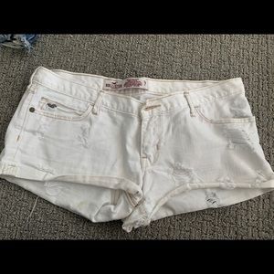 White jean shorts